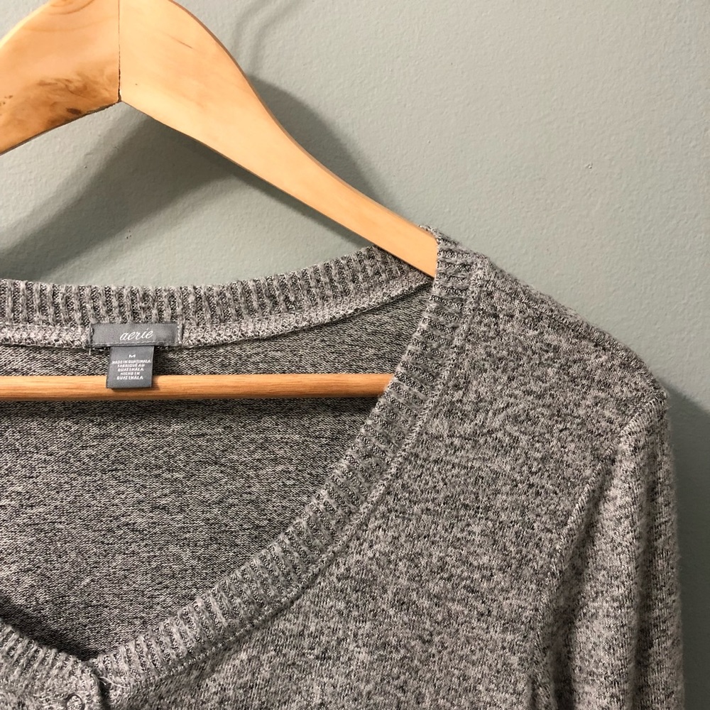 NWOT aerie grey long sleeve romper // size M